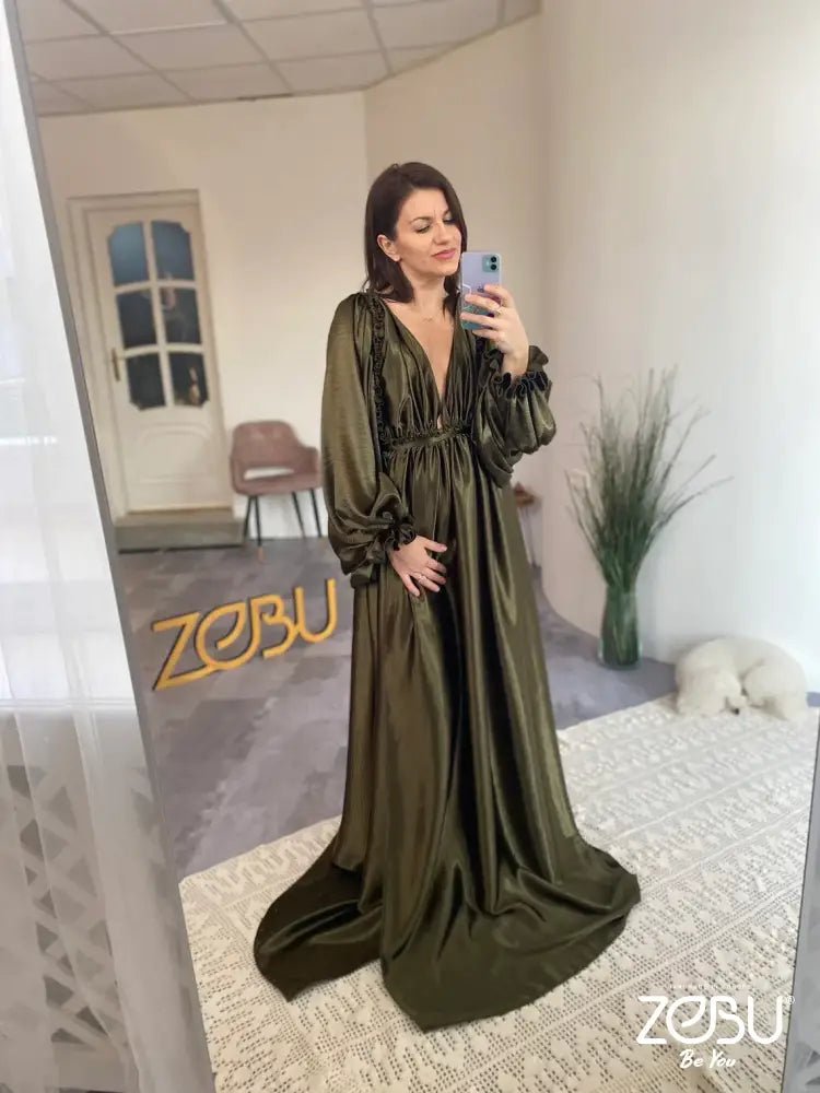 Birgit Maternity Silk Unique Boho Dresses - Pregnancy - maternity clothes - ZeBu Be You