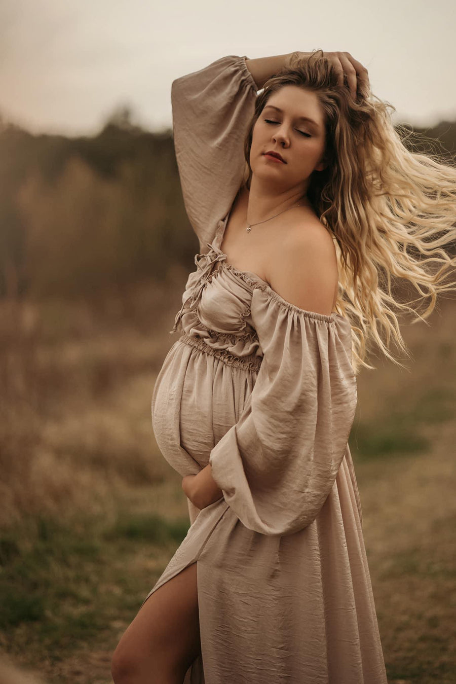 Charm Silk Maternity Dress for Photoshoot - Pregnancy - maternity clothes - ZeBu Be You