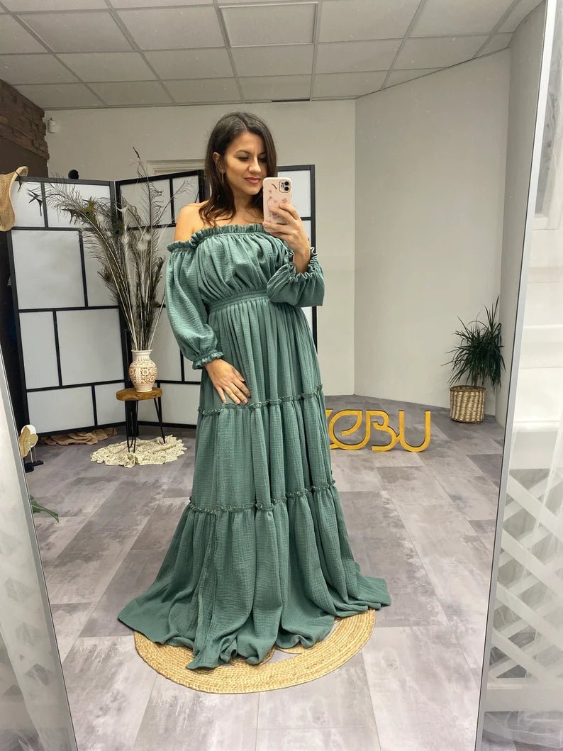 Colette Maternity Gauze Unique Boho Dresses - Pregnancy - maternity clothes - ZeBu Be You