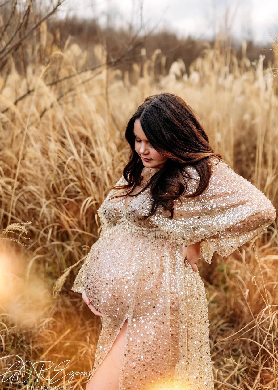 Elise Sequin Maternity Unique Boho Dresses - Pregnancy - maternity clothes - ZeBu Be You
