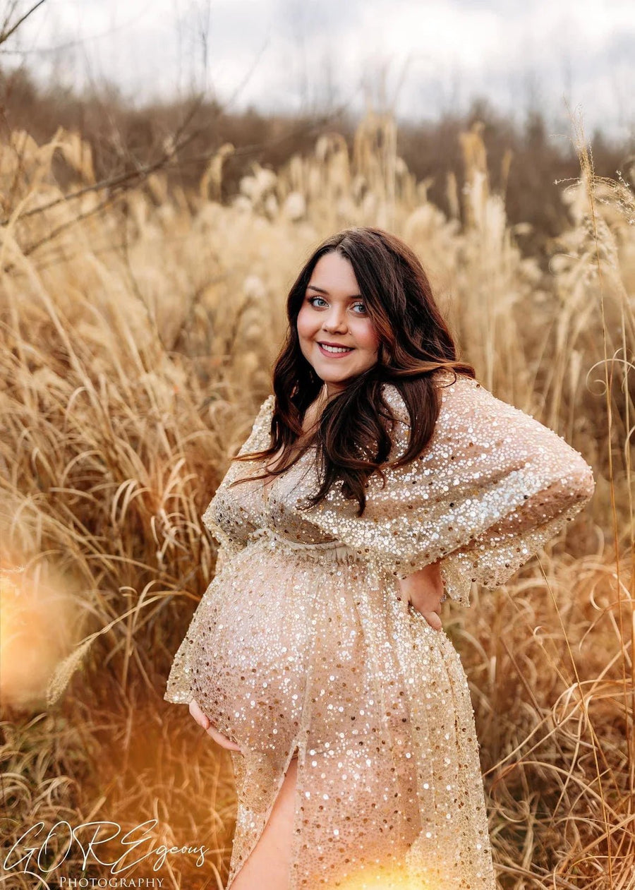 Elise Sequin Maternity Unique Boho Dresses - Pregnancy - maternity clothes - ZeBu Be You