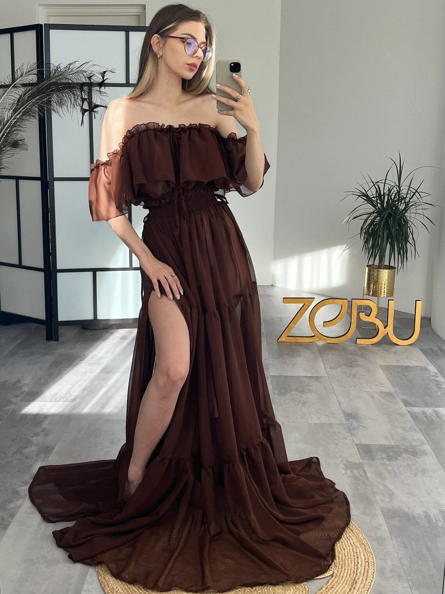 Ella Muslin Maternity Two - Piece Boho Photoshoot dresses - Pregnancy - maternity clothes - ZeBu Be You