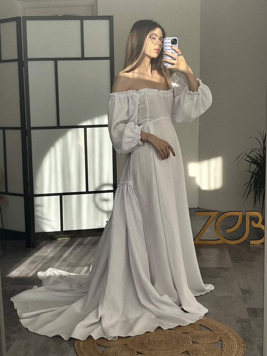 Elowen Maternity Gauze Unique Boho Dresses - Pregnancy - maternity clothes - ZeBu Be You