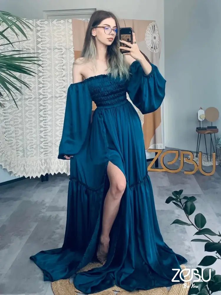 Ethereal Maternity Silk Unique Boho dresses - Pregnancy - maternity clothes - ZeBu Be You