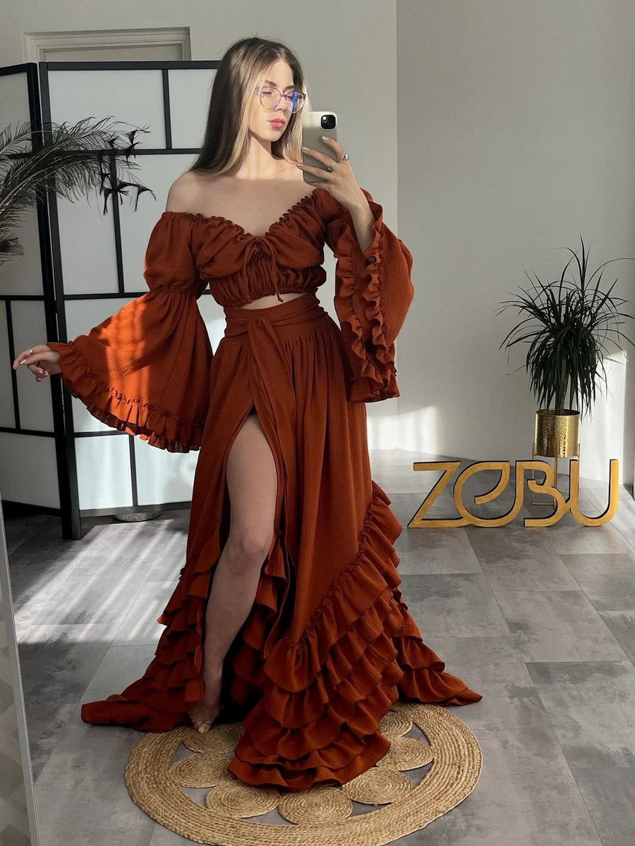 Euphoria Gauze Maternity Dress for Photoshoot - Pregnancy - maternity clothes - ZeBu Be You