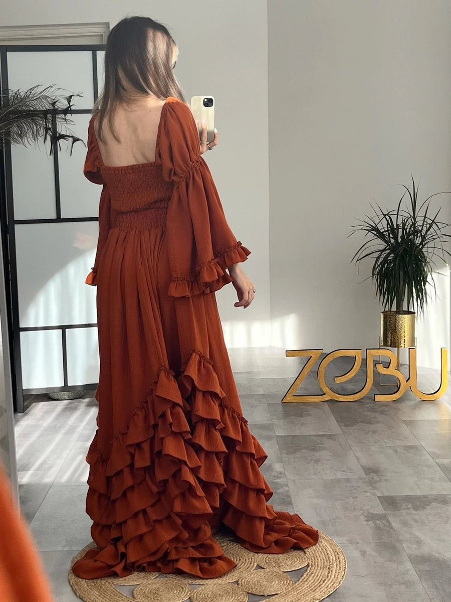 Euphoria Gauze Maternity Dress for Photoshoot - Pregnancy - maternity clothes - ZeBu Be You