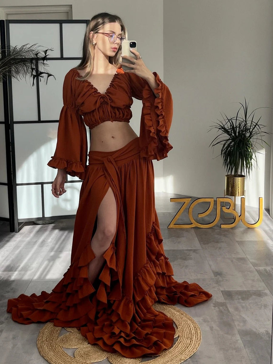 Euphoria Gauze Maternity Dress for Photoshoot - Pregnancy - maternity clothes - ZeBu Be You