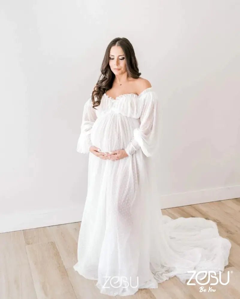 Exclusive Ariadna Maternity Muslin Wedding Dresses - Pregnancy - maternity clothes - ZeBu Be You