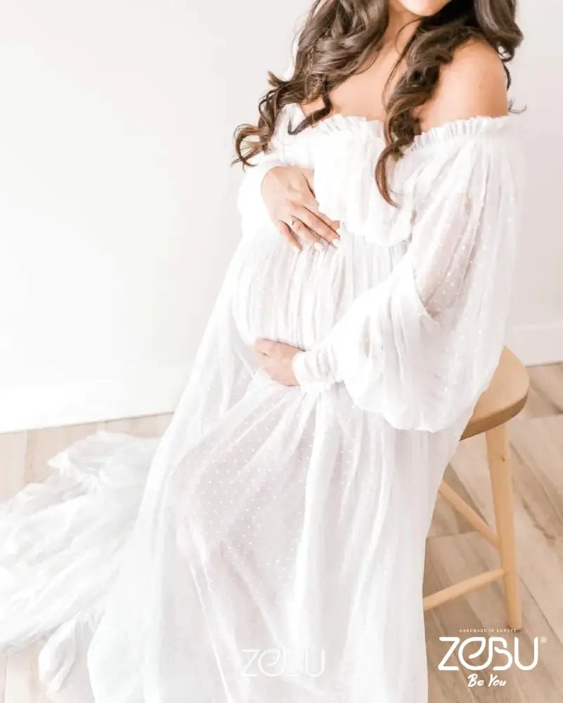 Exclusive Ariadna Maternity Muslin Wedding Dresses - Pregnancy - maternity clothes - ZeBu Be You