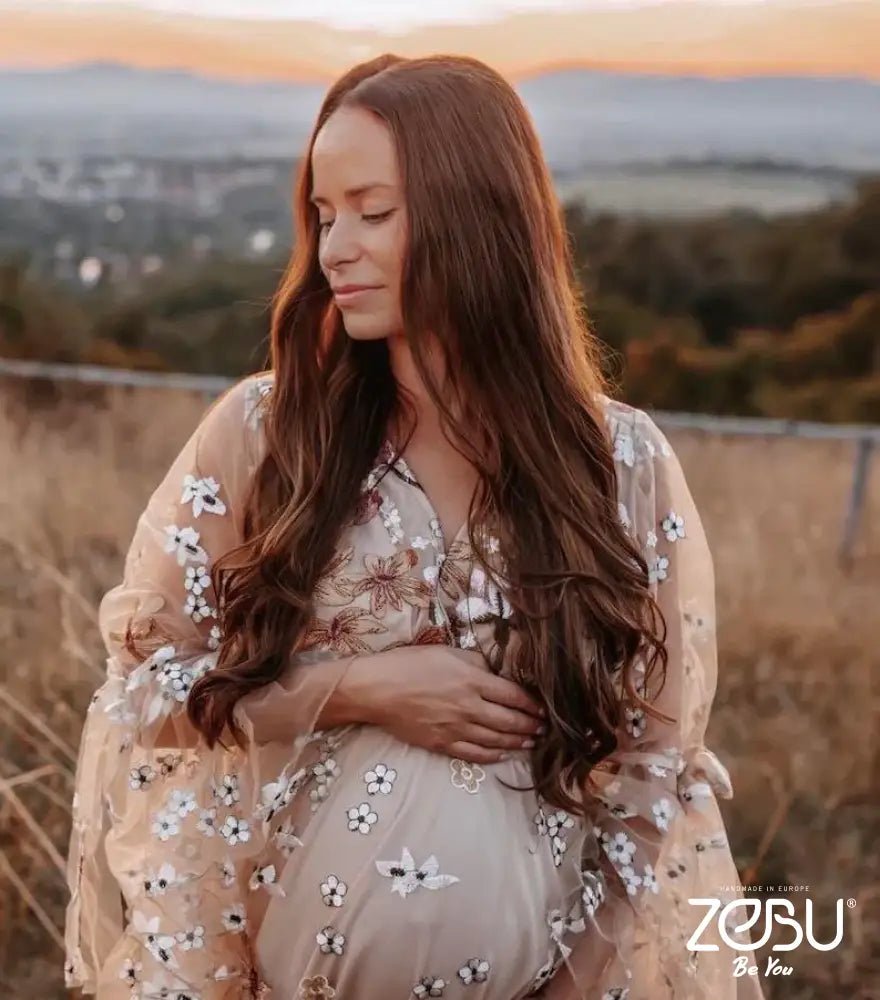 Flower Fairy Maternity Tulle Unique Boho Dresses (included nude bodysuit) - Pregnancy - maternity clothes - ZeBu Be You