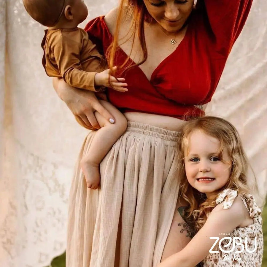 Gloria Gauze Maternity Dress for Family Photoshoot - Pregnancy - maternity clothes - ZeBu Be You