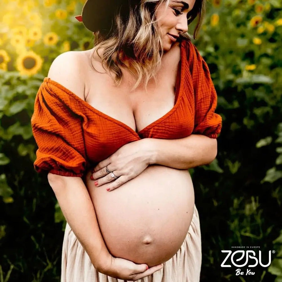 Gloria Gauze Maternity Dress for Family Photoshoot - Pregnancy - maternity clothes - ZeBu Be You