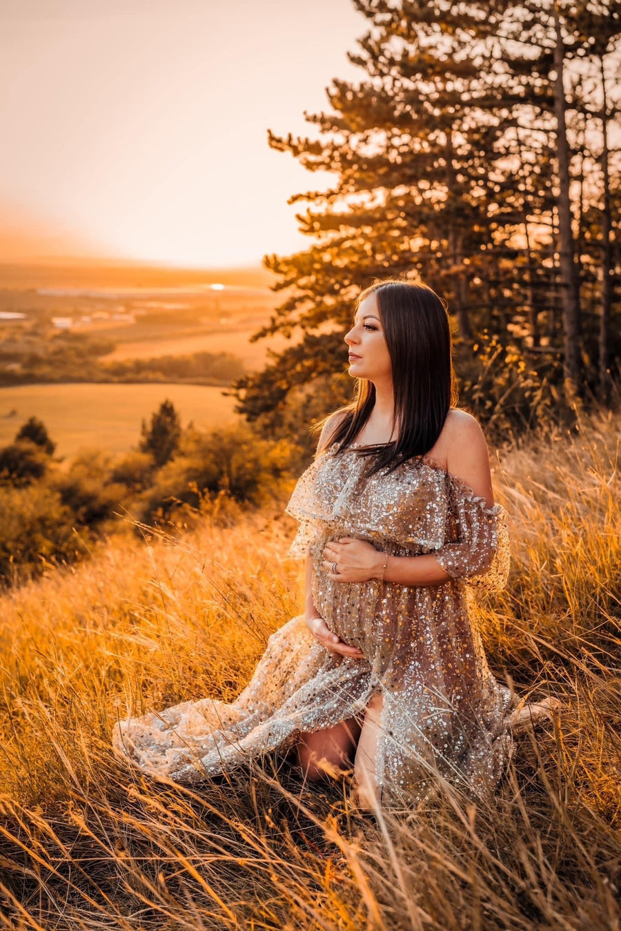 Helena Sequin Maternity Unique Boho Dresses - Pregnancy - maternity clothes - ZeBu Be You