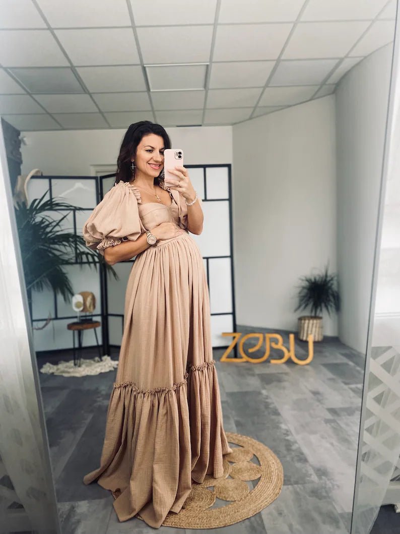 Linda Maternity Gauze Unique Boho Dresses - Pregnancy - maternity clothes - ZeBu Be You