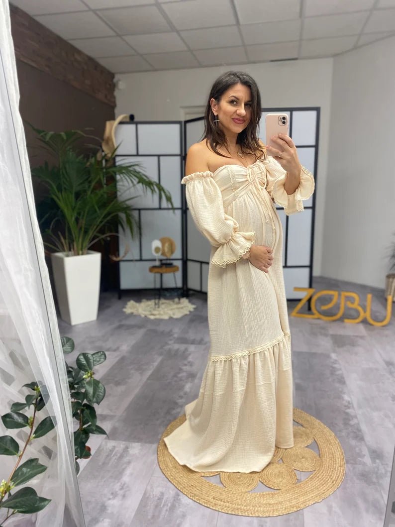 Luna Double Gauze Two Piece Maternity Dress - Pregnancy - maternity clothes - ZeBu Be You