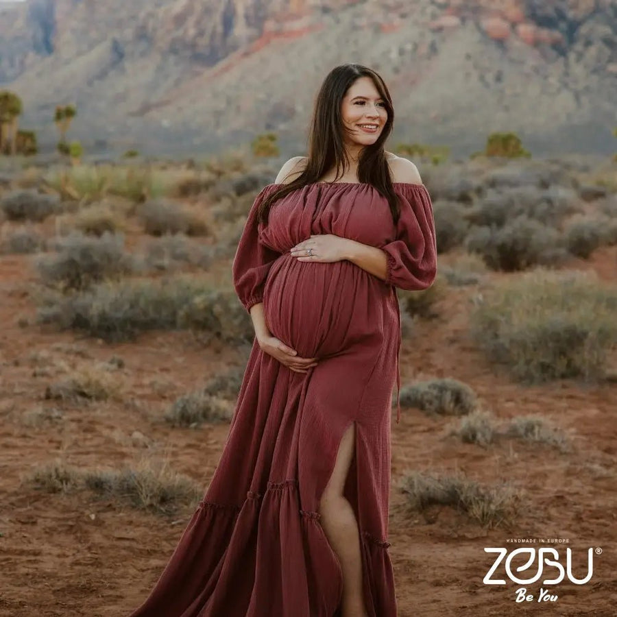 Maureen Maternity Gauze Unique Boho Dresses - Pregnancy - maternity clothes - ZeBu Be You