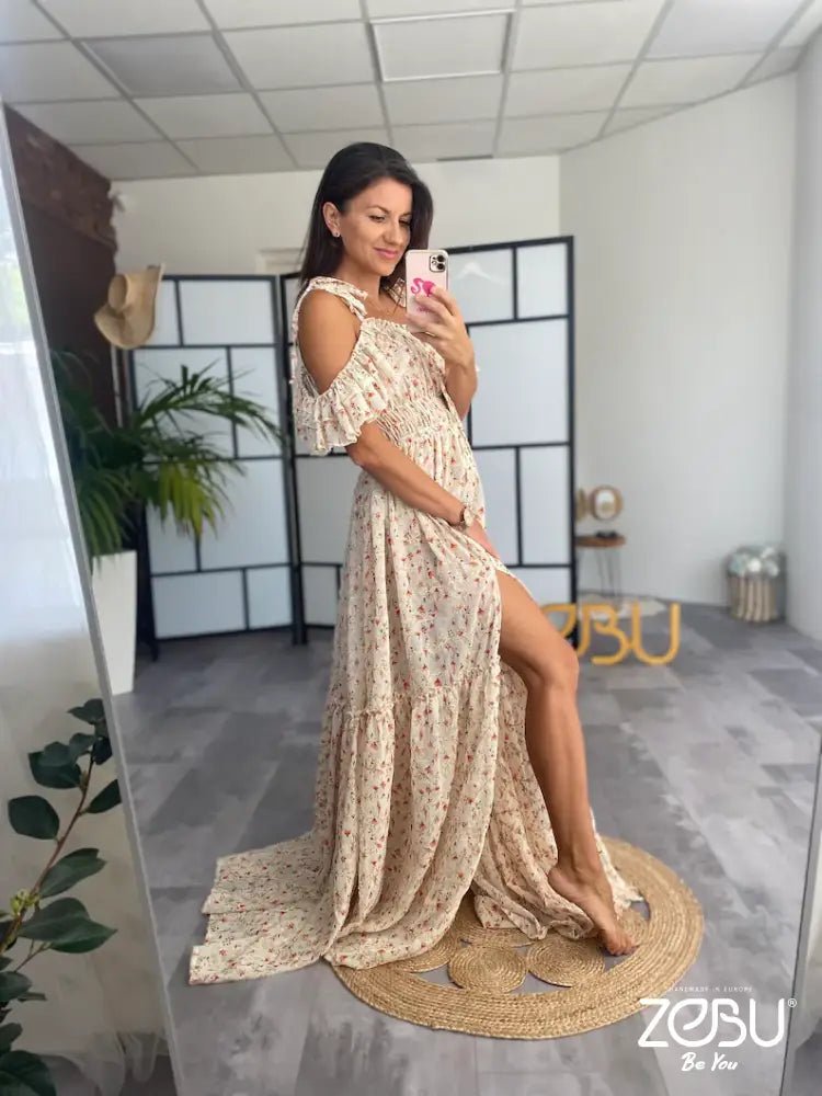 Wanderer Maternity Chiffon Unique Boho Dresses - Pregnancy - maternity clothes - ZeBu Be You