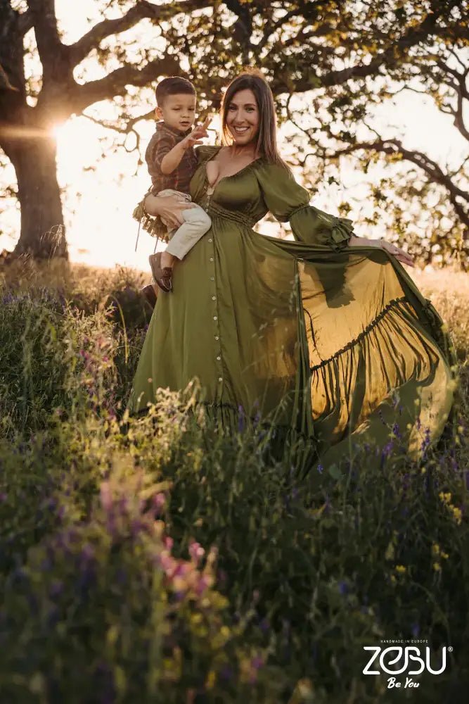 Wildflower Maternity Silk Unique Boho Dresses - Pregnancy - maternity clothes - ZeBu Be You